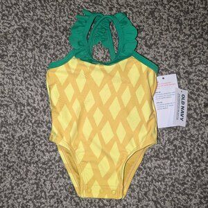 NWT Old Navy Pineapple One-Piece Swimsuit for Baby, 0-3m